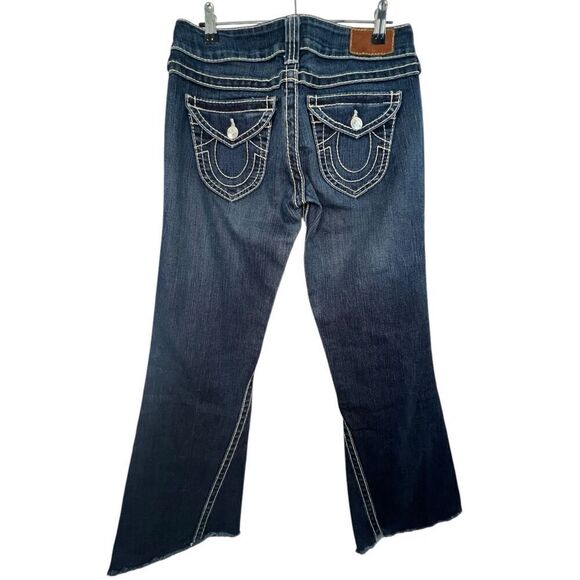 True Religion Low Rise Dark Wash Flared Denim Jeans - Picture 4 of 7